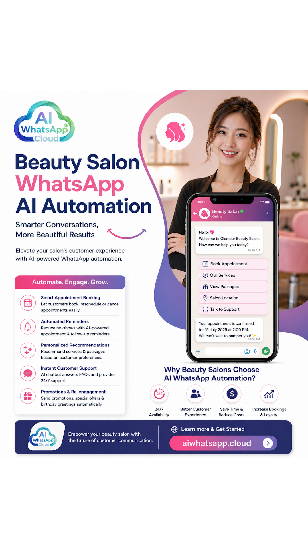 AI WhatsApp for Beauty Salons: Automate Bookings, Customer Enquiries and Follow-Ups